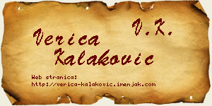 Verica Kalaković vizit kartica